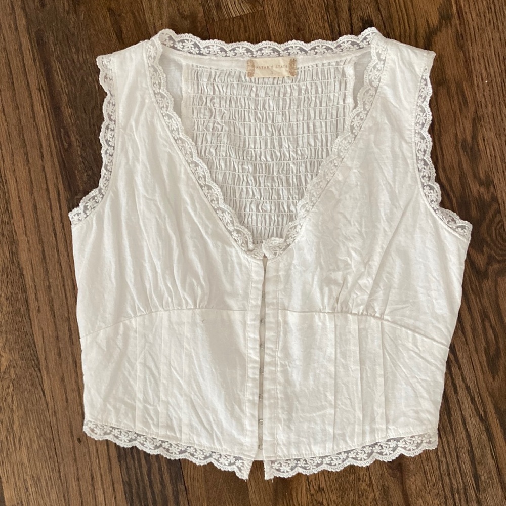 Corset top with lace trim